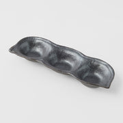 Edamame Triple Pod Dish 200ml Black Glaze V637-C4165