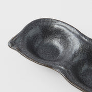 Edamame Triple Pod Dish 200ml Black Glaze V637-C4165
