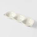 Edamame Triple Pod Dish 200ml Matte White Glaze V637-C4166