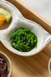 Edamame Triple Pod Dish 200ml Matte White Glaze V637-C4166