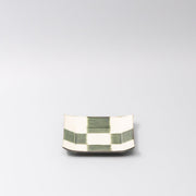 Saucer Reeded Oribe 12cm Checkerboard Glaze V637-C4172