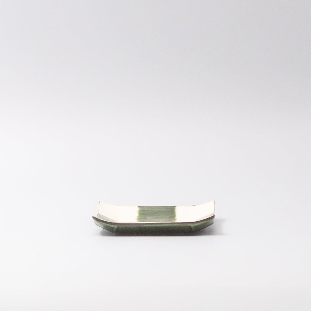 Saucer Reeded Oribe 12cm Checkerboard Glaze V637-C4172