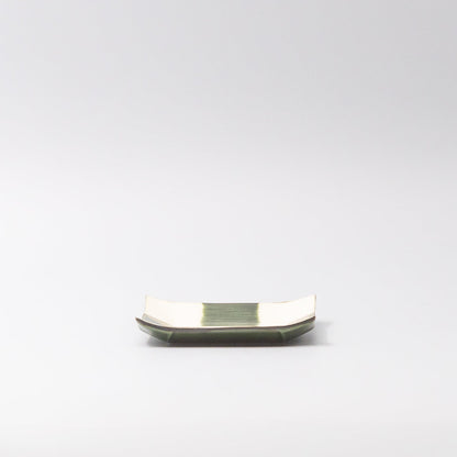 Saucer Reeded Oribe 12cm Checkerboard Glaze V637-C4172