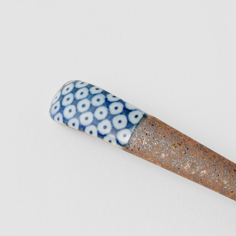 Spoon Small Bisque Indigo Shibori V637-C4205