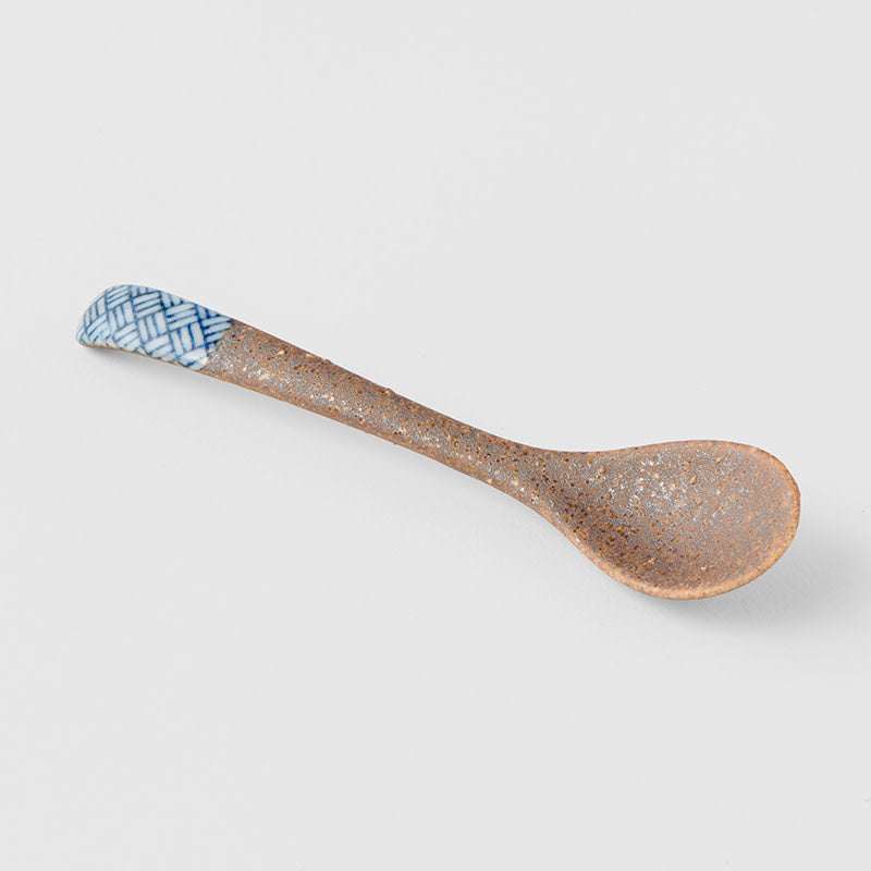 Spoon Small Bisque Indigo Basketweave V637-C4207