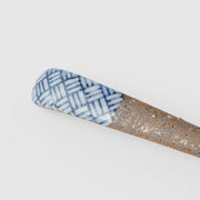 Spoon Small Bisque Indigo Basketweave V637-C4207