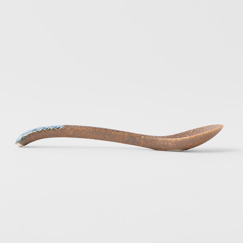 Spoon Small Bisque Indigo Basketweave V637-C4207