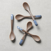 Spoon Small Bisque Indigo Basketweave V637-C4207