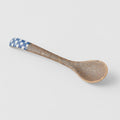 Spoon Small Bisque Indigo Checkerboard V637-C4209