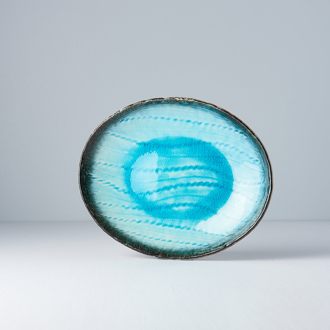 Plate Oval 24x20cm Sky Blue Glaze V637-C5088