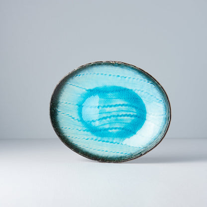 Plate Oval 24x20cm Sky Blue Glaze V637-C5088