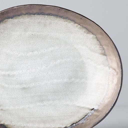 Plate Oval 24cm Light Grey Glaze V637-C5089