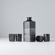 Sake Set 5pcs Gunmetal Black Glaze V637-C5187