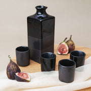 Sake Set 5pcs Gunmetal Black Glaze V637-C5187