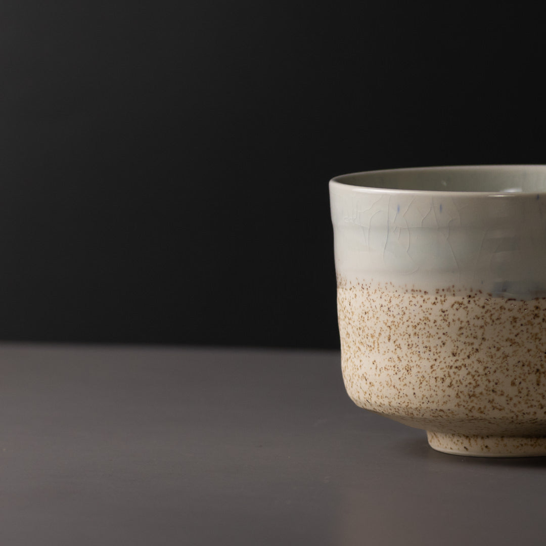 Matcha Tea Bowl 10cm Aozora Fleck V637-C5195