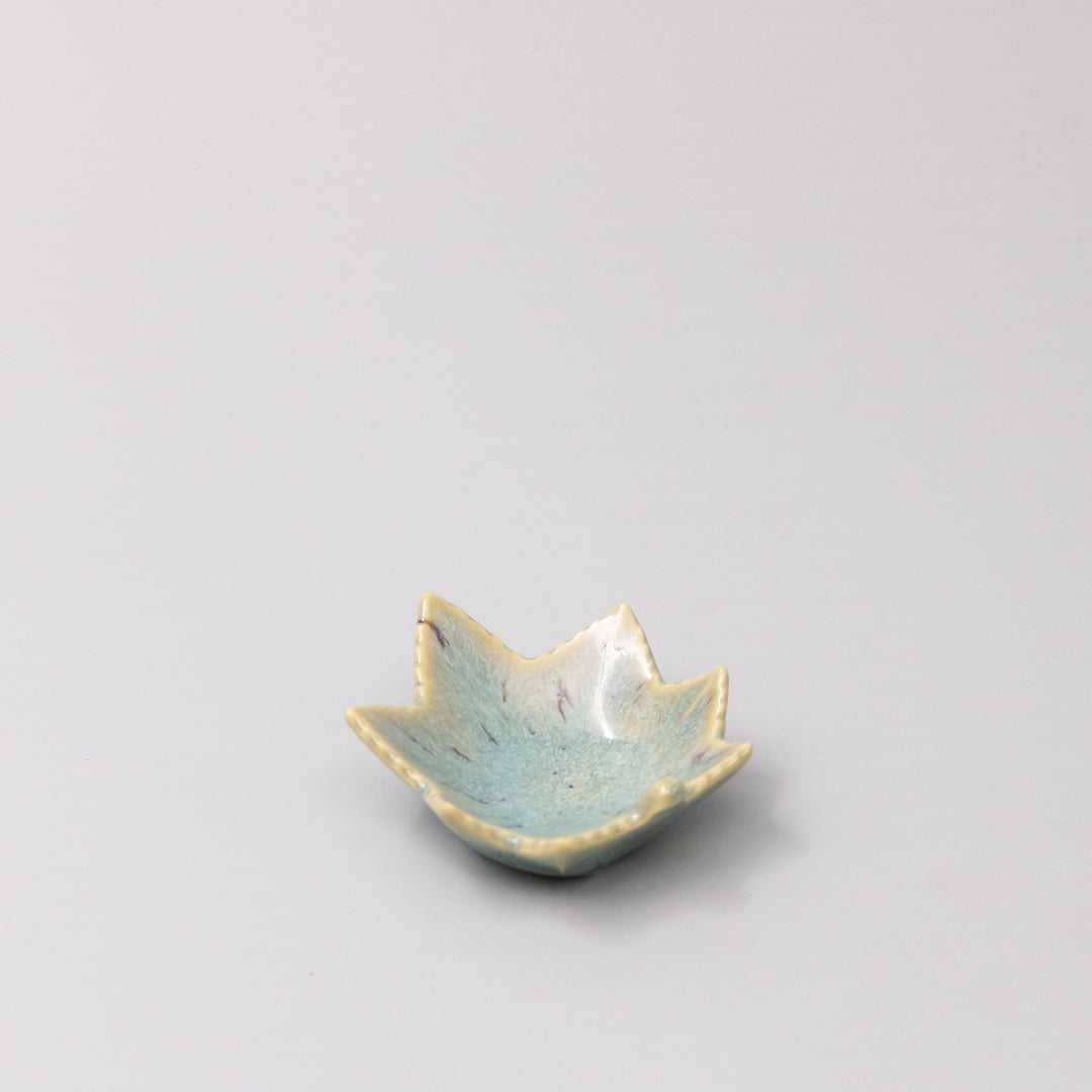 Sauce Dish Maple Leaf 6cm Mint Green V637-C5199