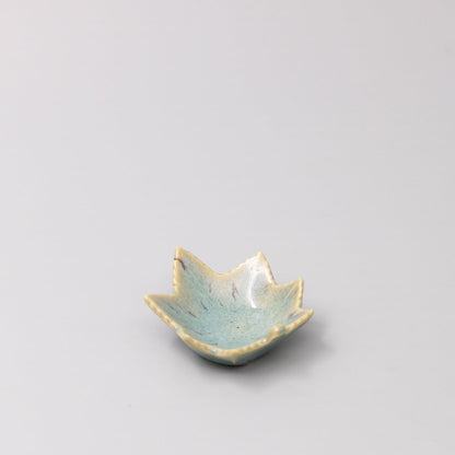 Sauce Dish Maple Leaf 6cm Mint Green V637-C5199