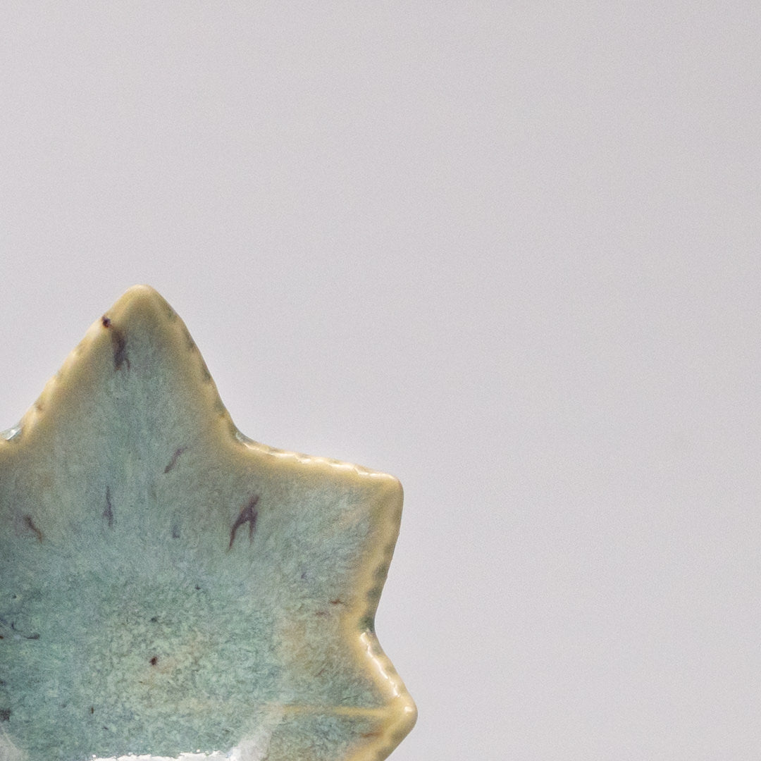 Sauce Dish Maple Leaf 6cm Mint Green V637-C5199