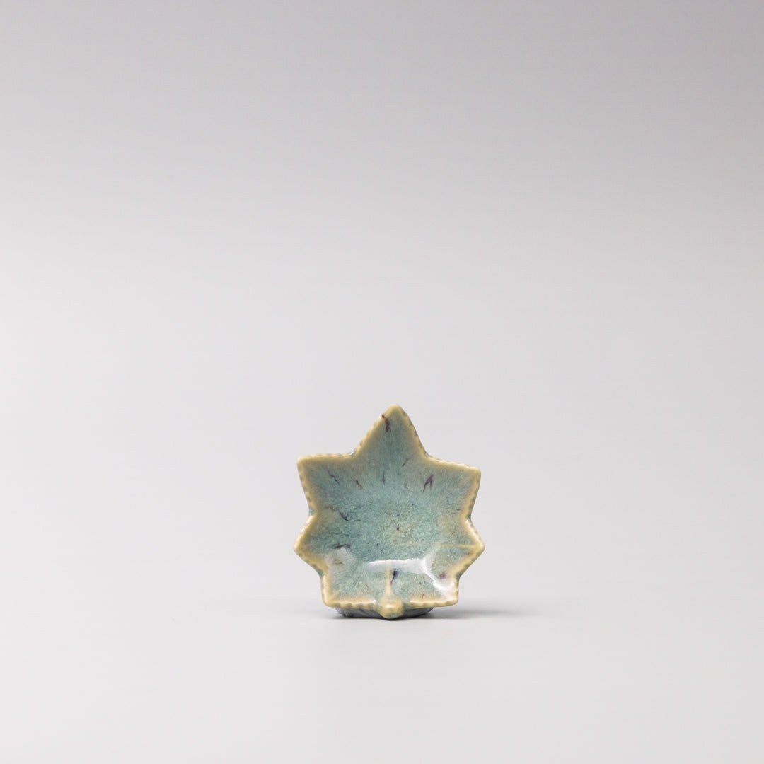 Sauce Dish Maple Leaf 6cm Mint Green V637-C5199