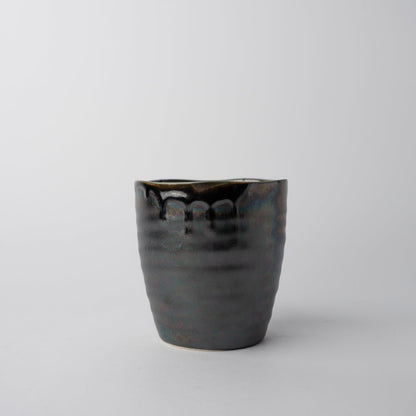 Sushi Mug 325ml Metallic Black Drip Glaze V637-C5354