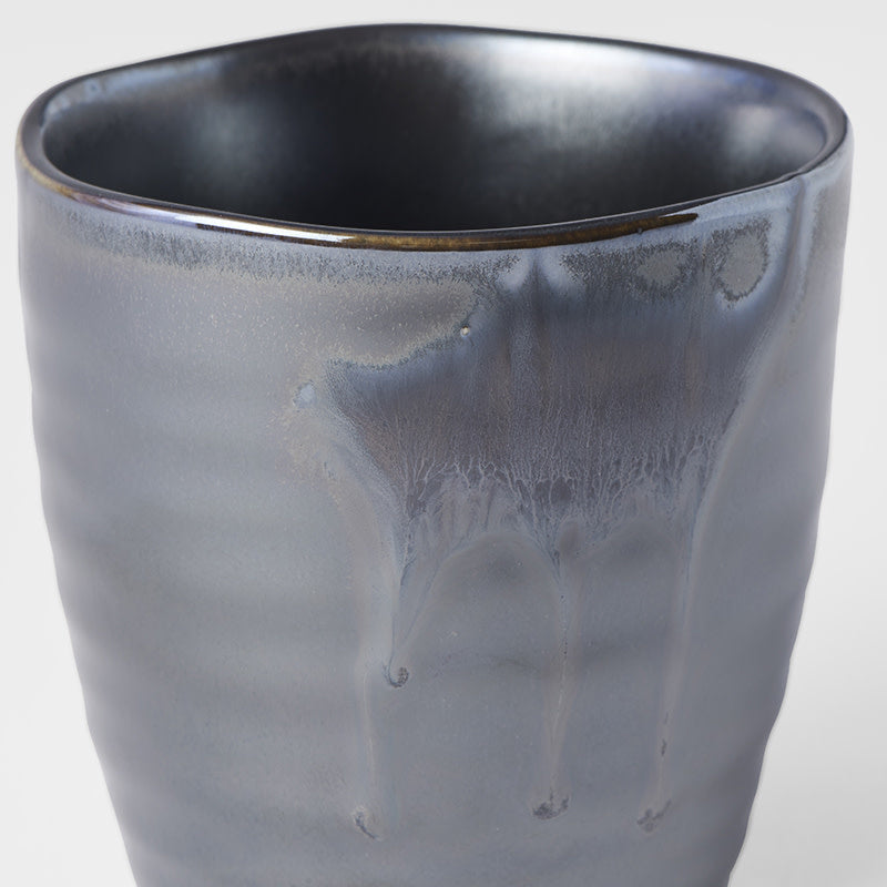 Sushi Mug 325ml Metallic Black Drip Glaze V637-C5354