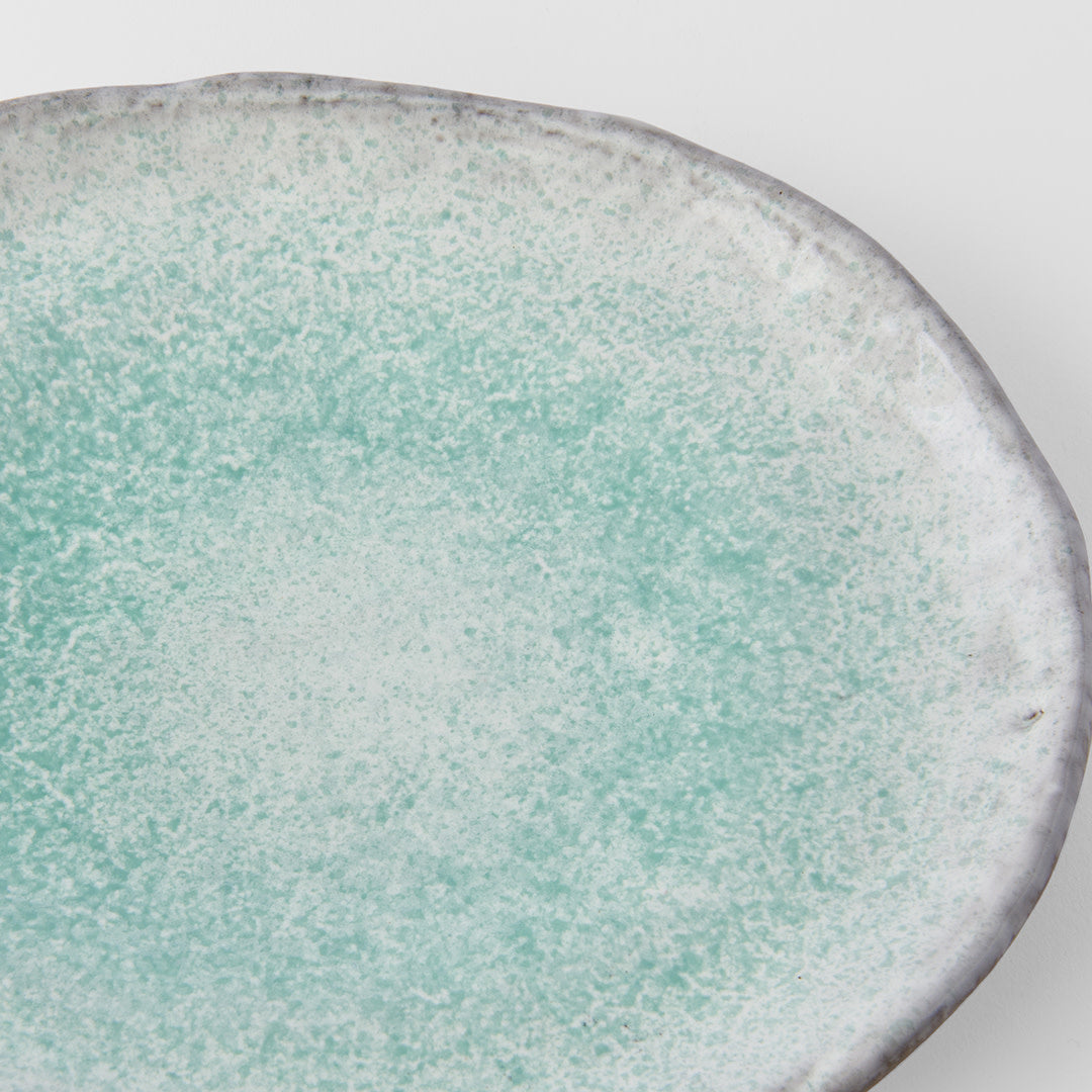 Plate Oval 25cm Aqua Splash Glaze V637-C5422