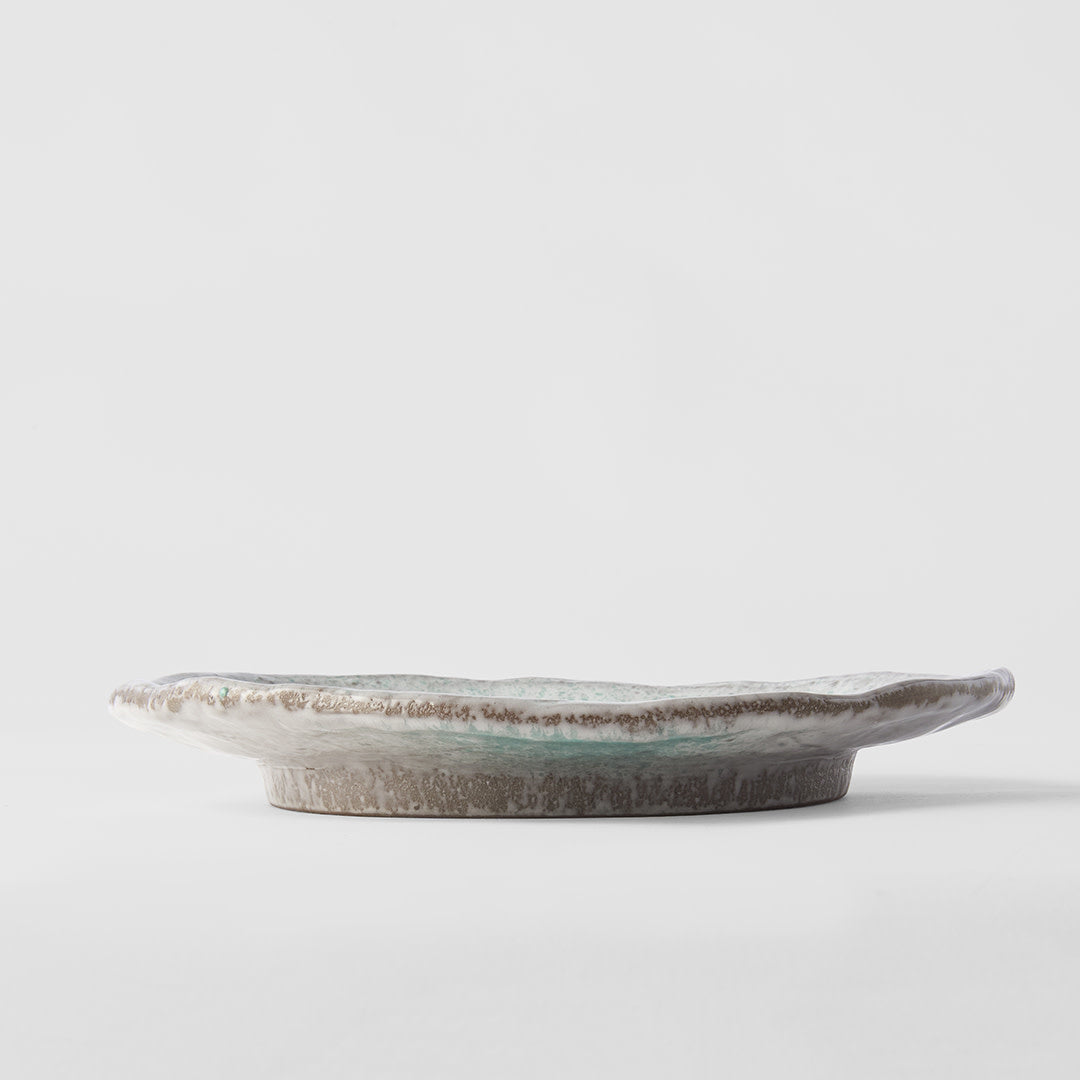 Plate Oval 25cm Aqua Splash Glaze V637-C5422