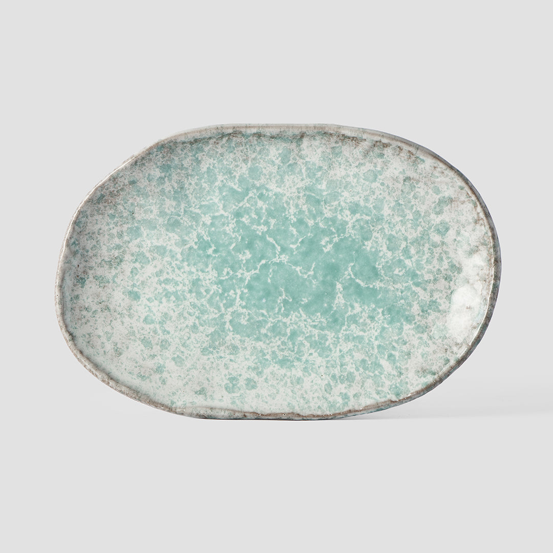 Plate Oval 17x11cm Aqua Splash Glaze V637-C5423