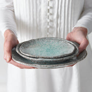 Plate Oval 17x11cm Aqua Splash Glaze V637-C5423
