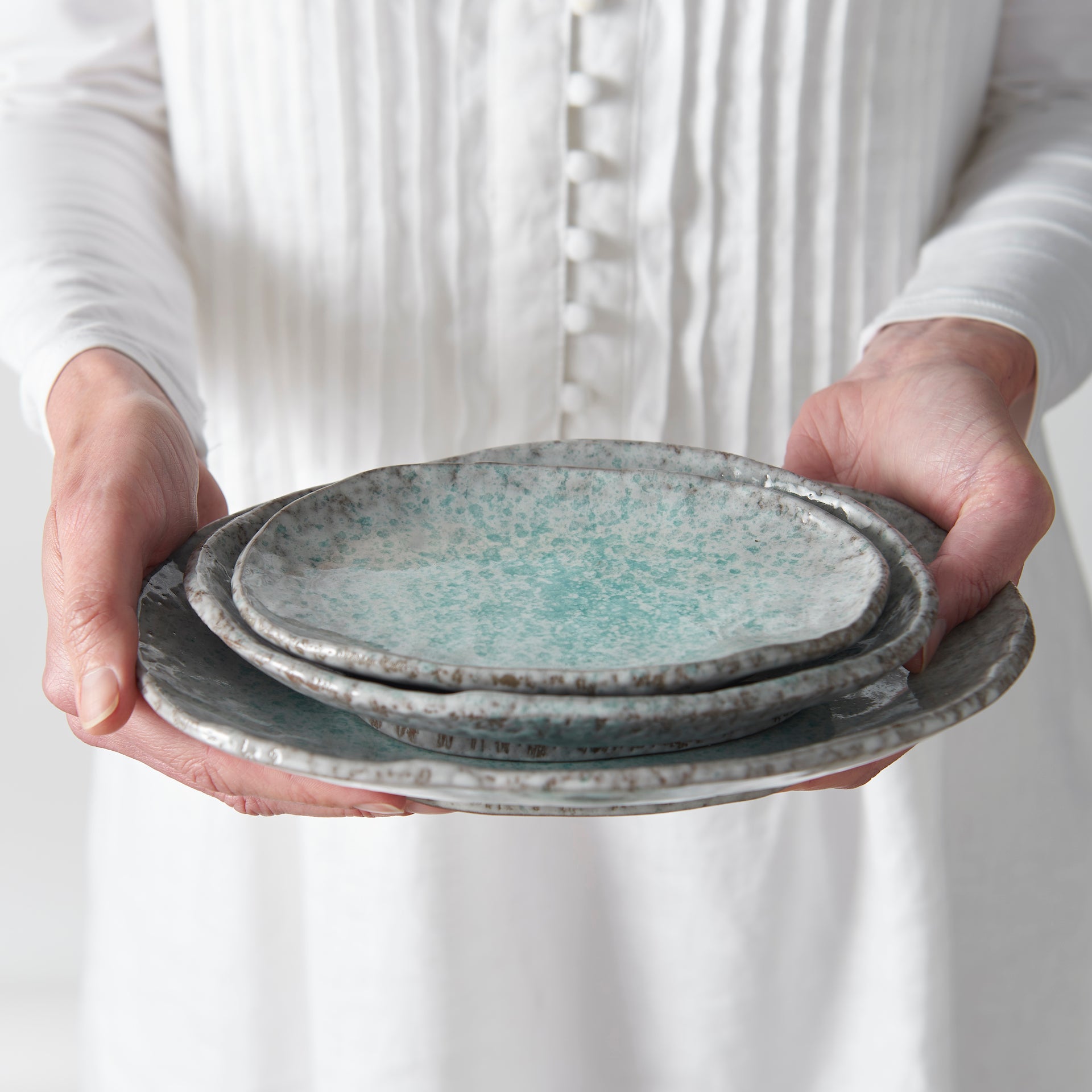Plate Oval 17x11cm Aqua Splash Glaze V637-C5423