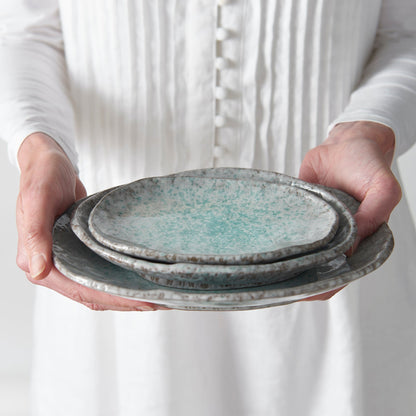Plate Oval 17x11cm Aqua Splash Glaze V637-C5423