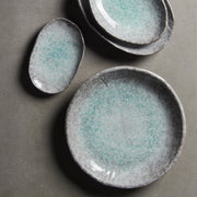 Plate Oval 30cm Aqua Splash Glaze V637-C5426
