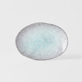 Plate Oval 24x17cm Aqua Splash Glaze V637-C5427