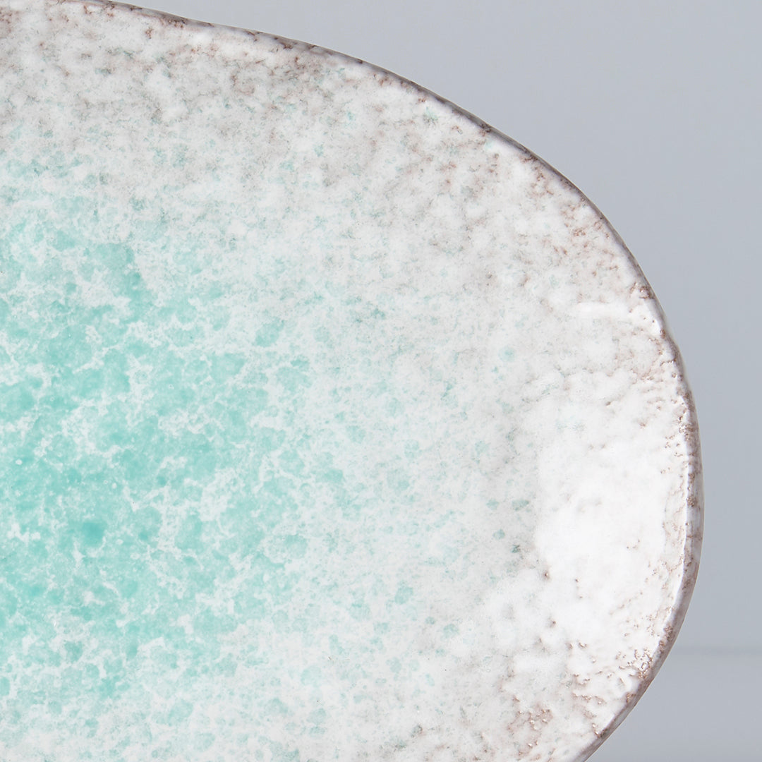 Plate Oval 24x17cm Aqua Splash Glaze V637-C5427