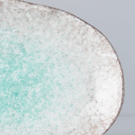 Plate Oval 24x17cm Aqua Splash Glaze V637-C5427