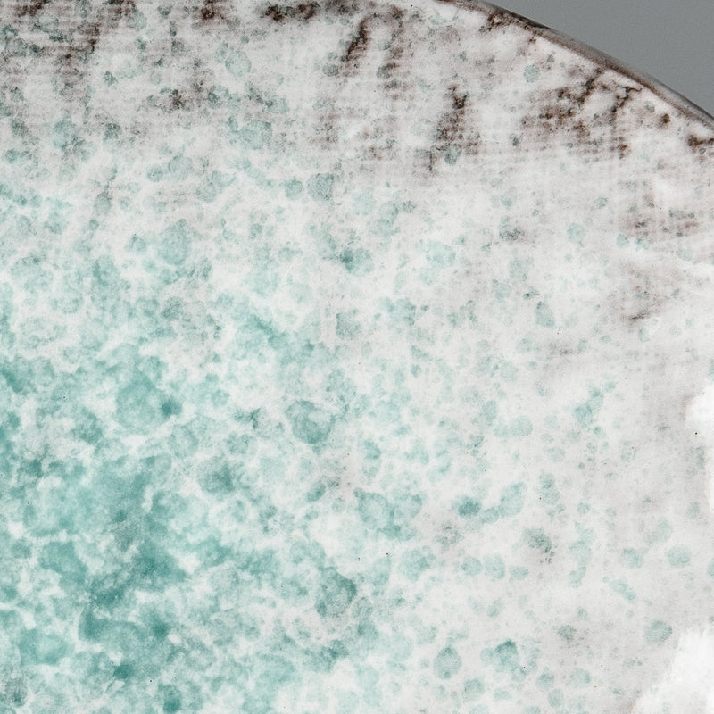 Plate Oval 24x17cm Aqua Splash Glaze V637-C5427