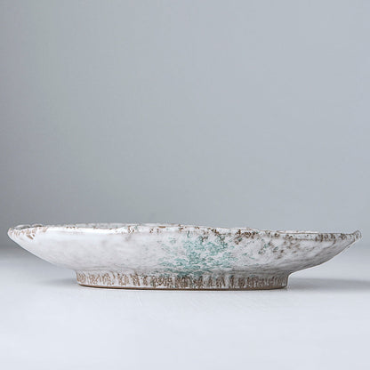 Plate Oval 24x17cm Aqua Splash Glaze V637-C5427