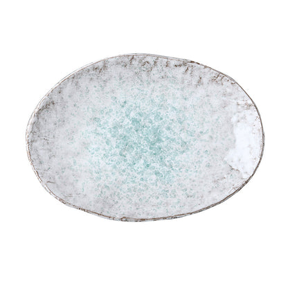 Plate Oval 24x17cm Aqua Splash Glaze V637-C5427