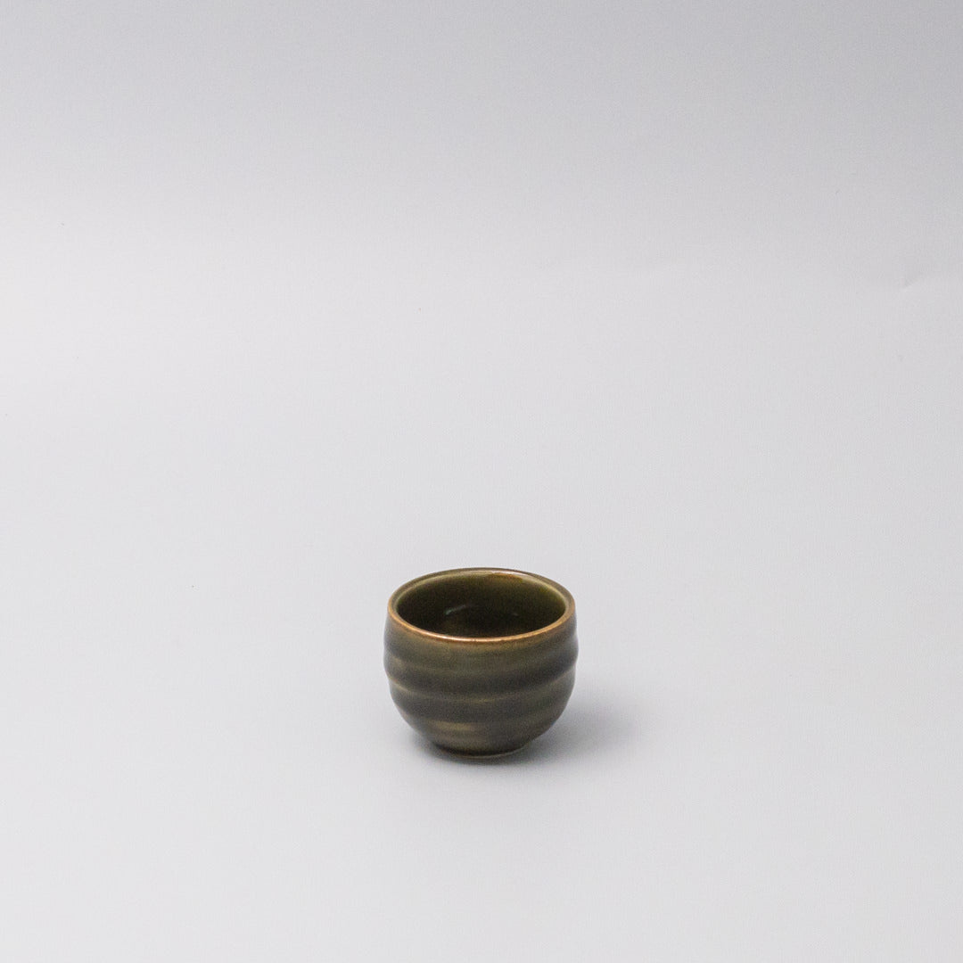 Sake Cup 40ml 'Ochoko' Rounded Oribe Green V637-C5455