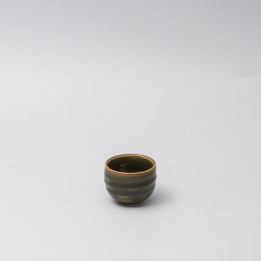 Sake Cup 40ml 'Ochoko' Rounded Oribe Green V637-C5455