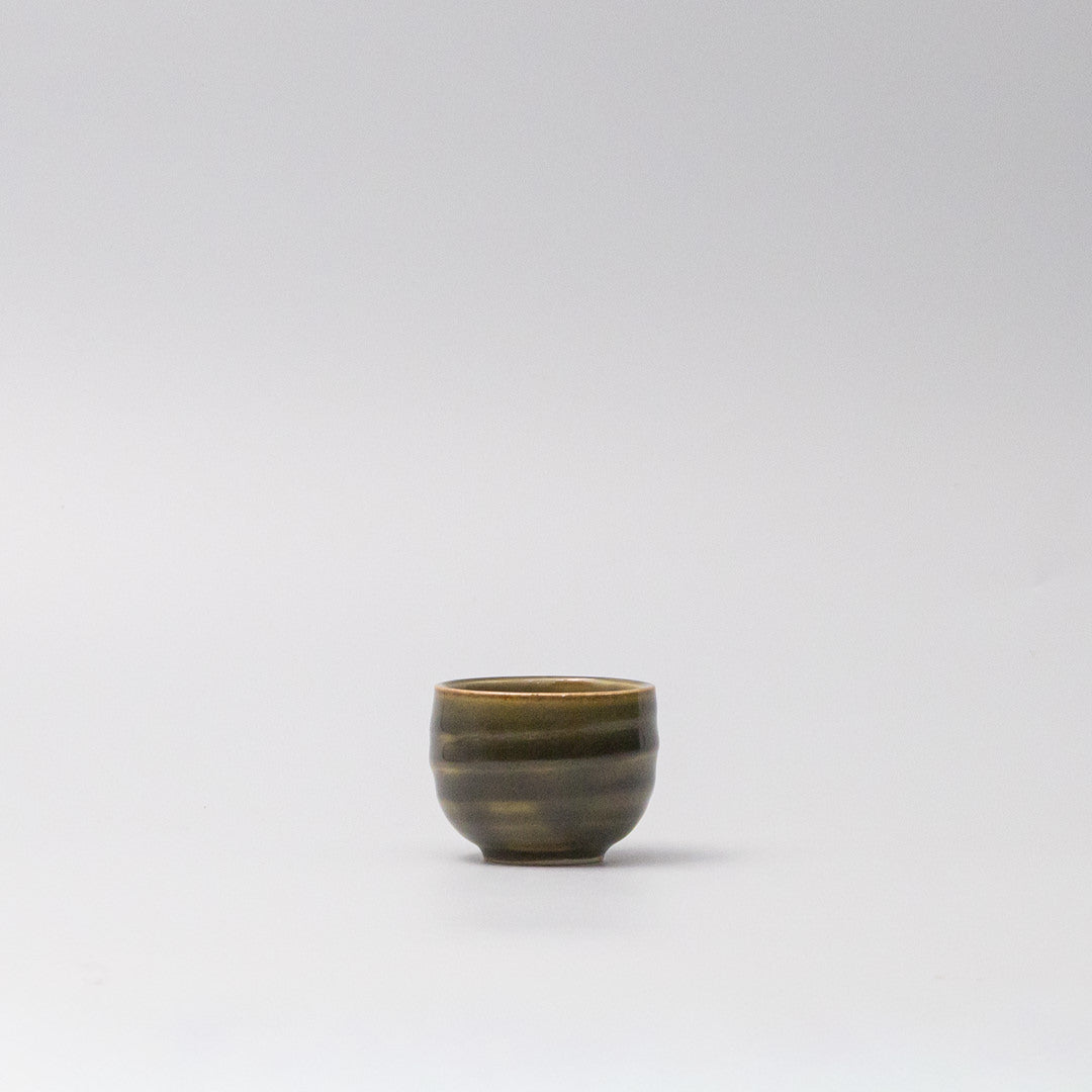 Sake Cup 40ml 'Ochoko' Rounded Oribe Green V637-C5455