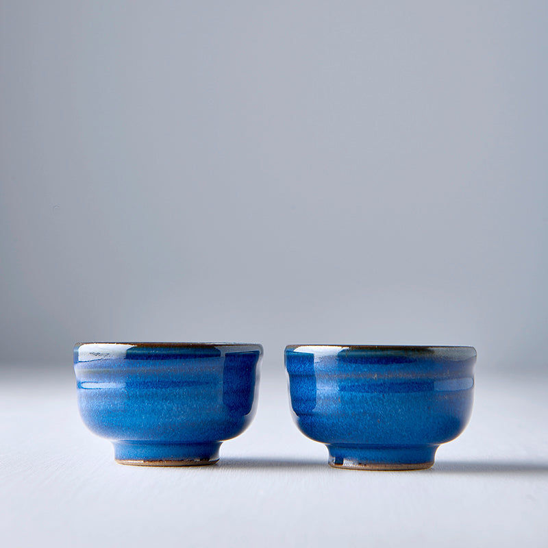 Sake Cup 35ml Gura Kiln Blue Glaze V637-C5463