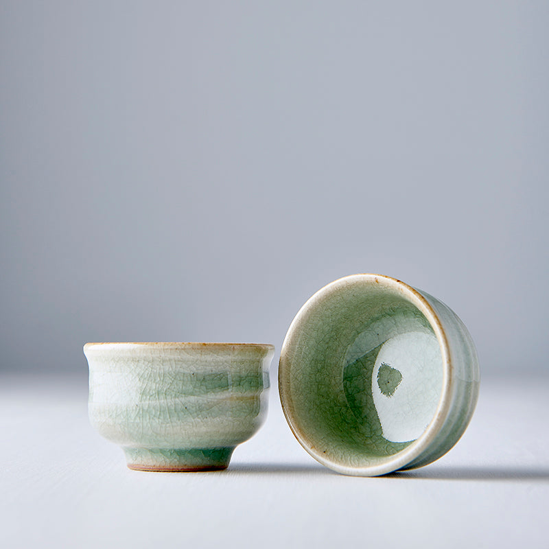Sake Cup 35ml Celadon Glaze V637-C5465