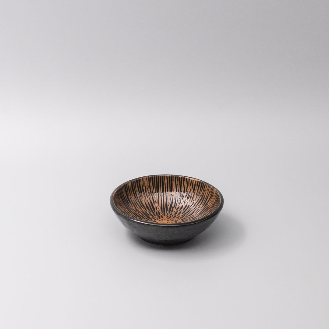 Tapas Bowl 13cm Bronze Converging Line Glaze V637-C5467