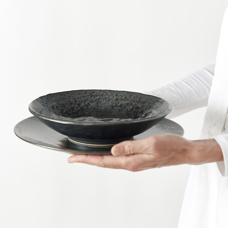 Dinner Plate 25cm Black Pearl Glaze V637-C6125