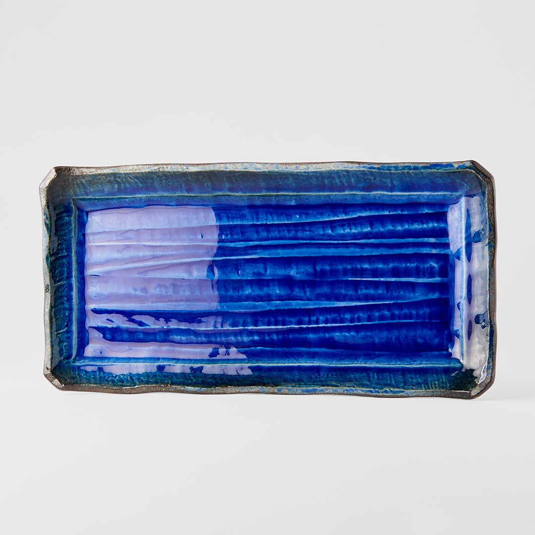Platter Rectangular 43cm Cobalt Blue Glaze V637-C6243