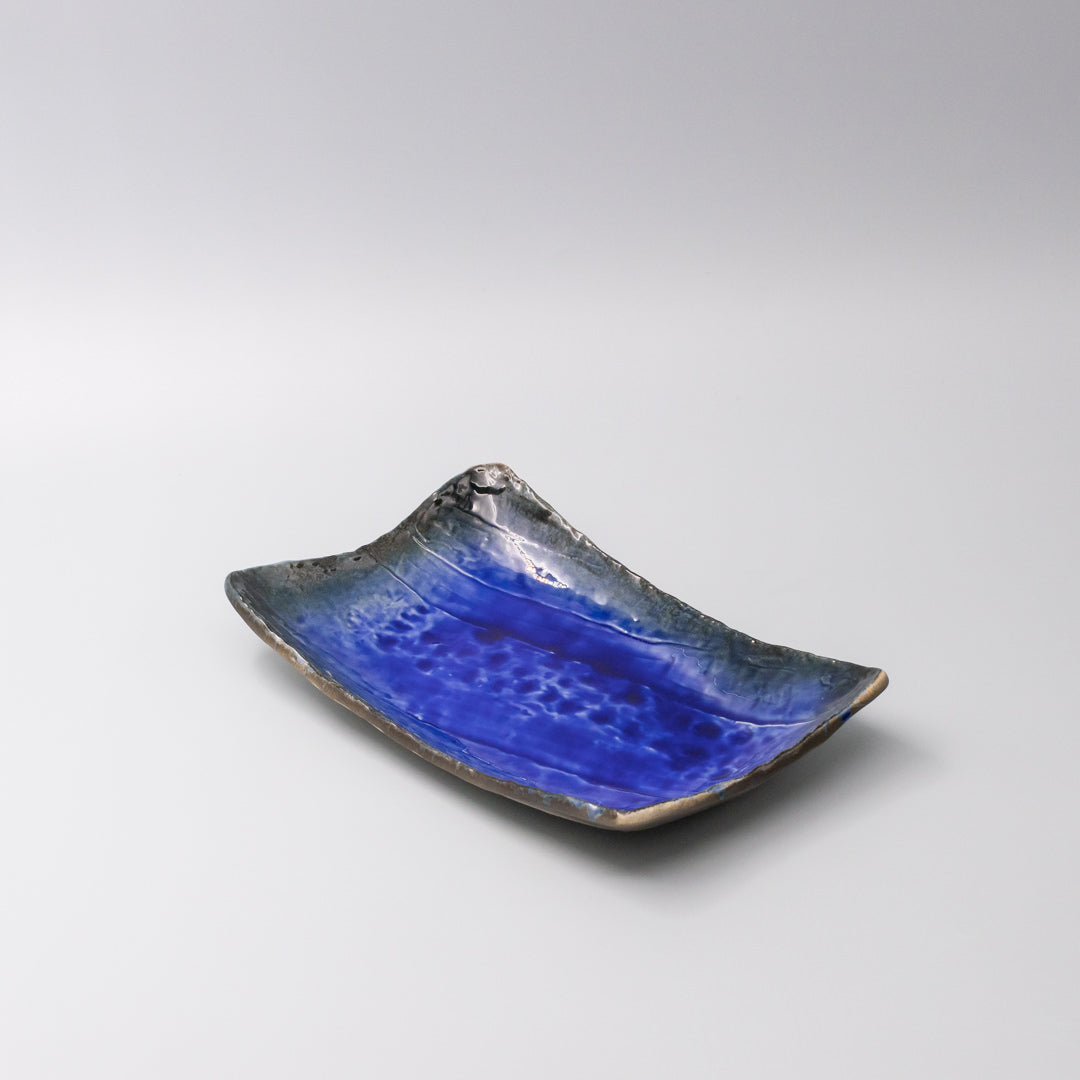 Sushi Plate Swept Side 26cm Cobalt Dark Edge V637-C6244