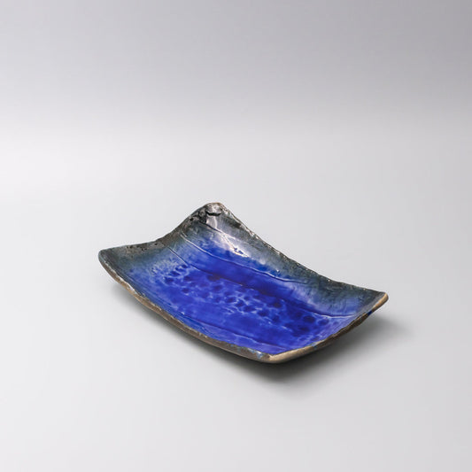Sushi Plate Swept Side 26cm Cobalt Dark Edge V637-C6244