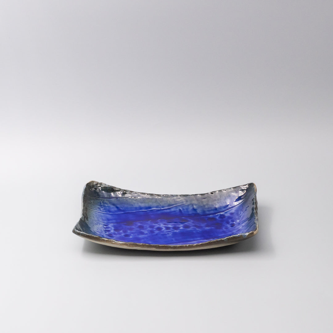 Sushi Plate Swept Side 26cm Cobalt Dark Edge V637-C6244