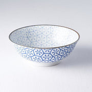 Bowl 19cm Indigo Ikat Hexagon Flower Design V637-C6425B